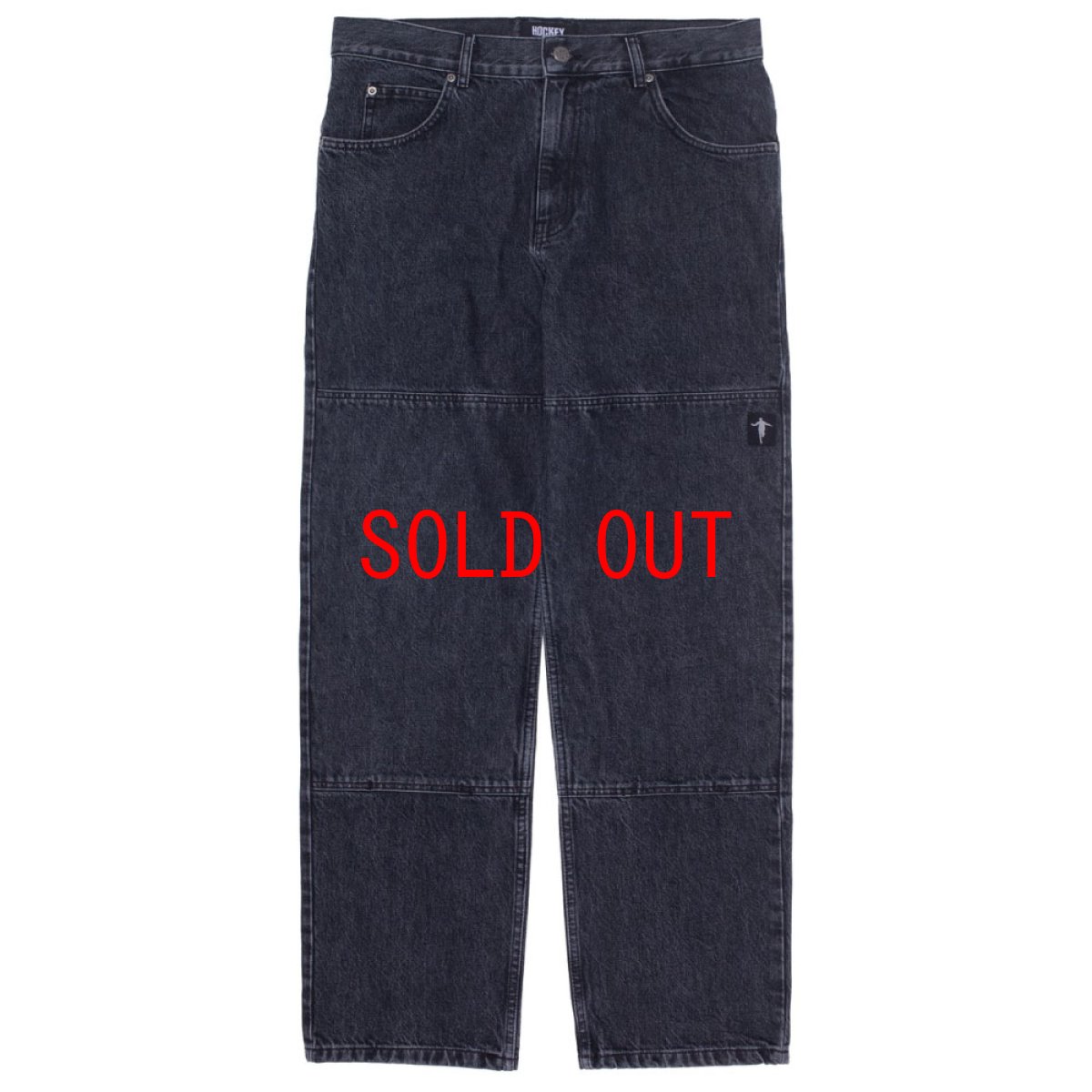 画像2: Double Knee Jean Denim Pants ダブルニー デニム パンツ Washed Black (2)