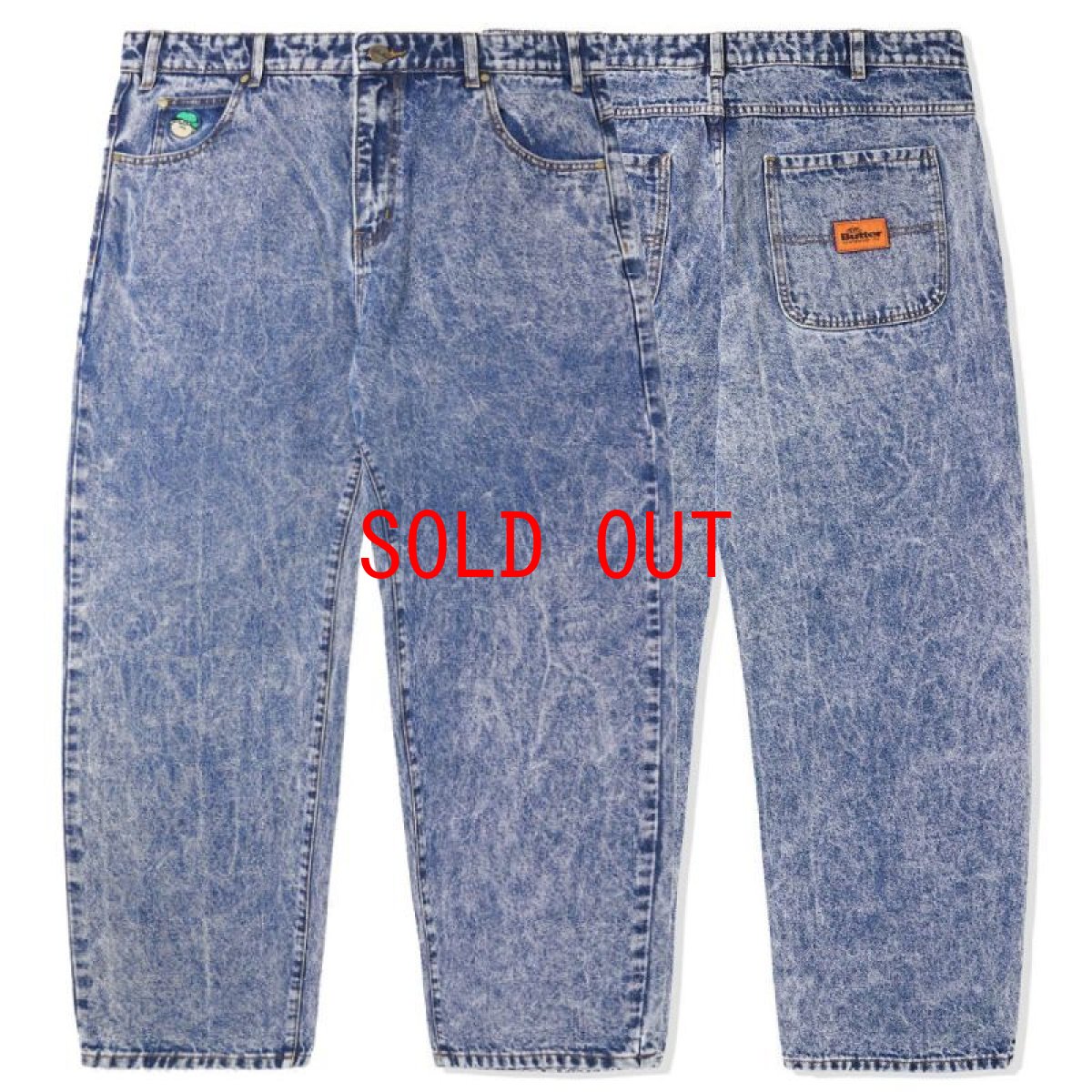 画像1: Santosuosso Denim Pants ケミカル デニム ワーク パンツ Acid Wash (1)