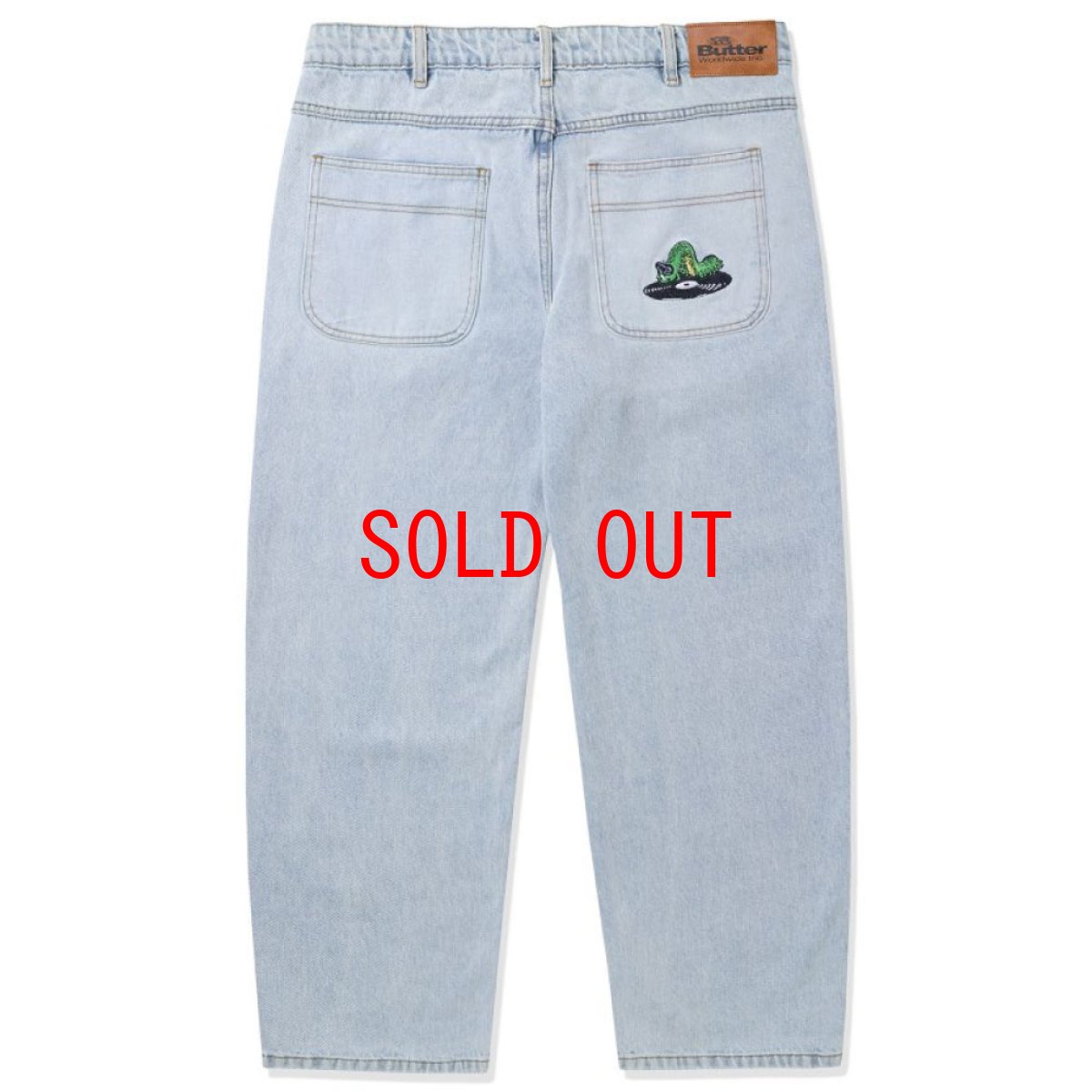 画像3: Selector Denim Baggy embroidery Pants セレクター デニム 刺繍 バギー パンツ Light Blue (3)