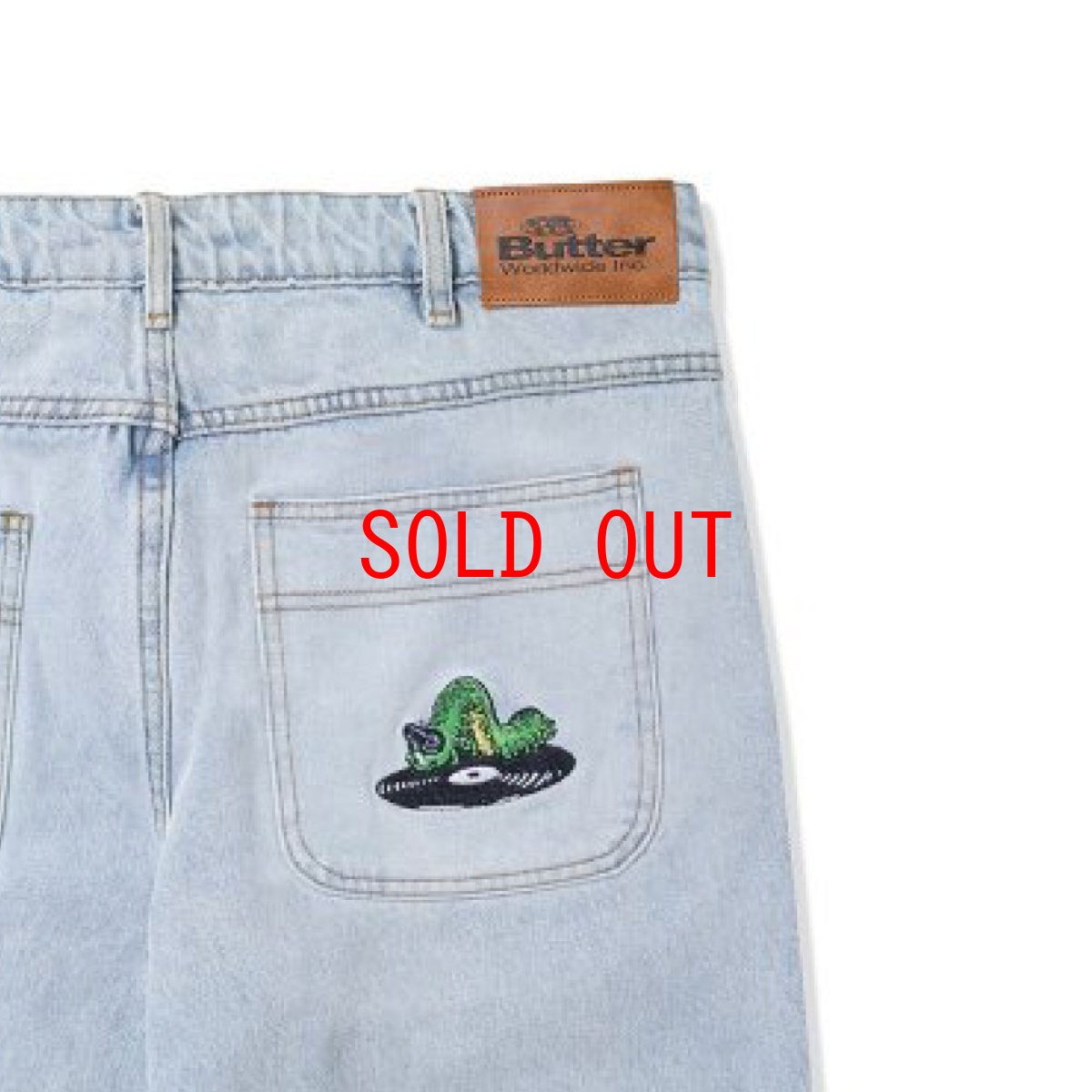 画像7: Selector Denim Baggy embroidery Pants セレクター デニム 刺繍 バギー パンツ Light Blue (7)