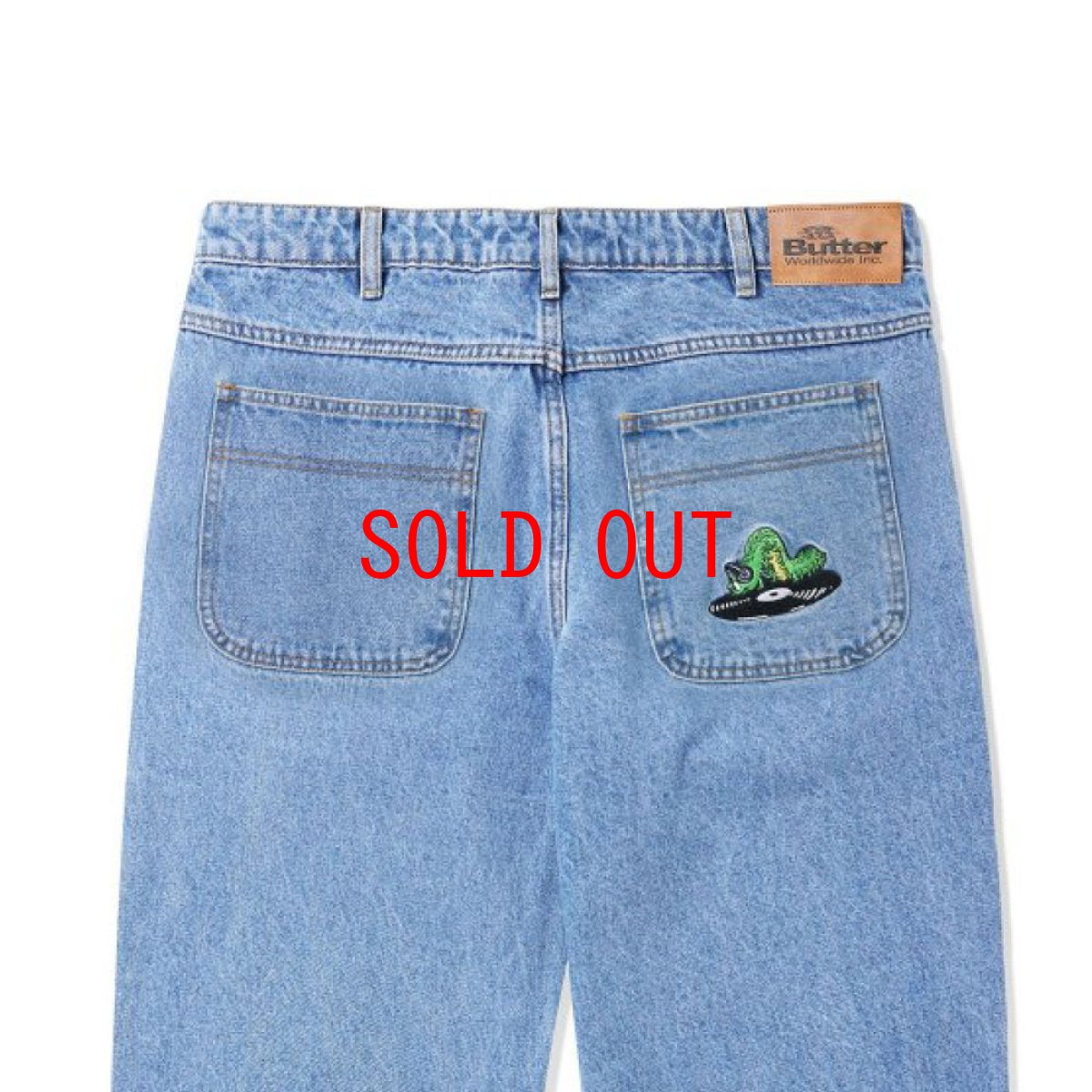 画像10: Selector Denim Baggy embroidery Pants セレクター デニム 刺繍 バギー パンツ Washed Indigo (10)