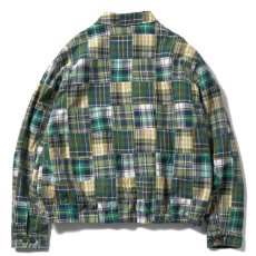 画像2: Patchwork Check Harrington Jacket ハリントン ジャケット マドラス チェック パッチワーク Green (2)