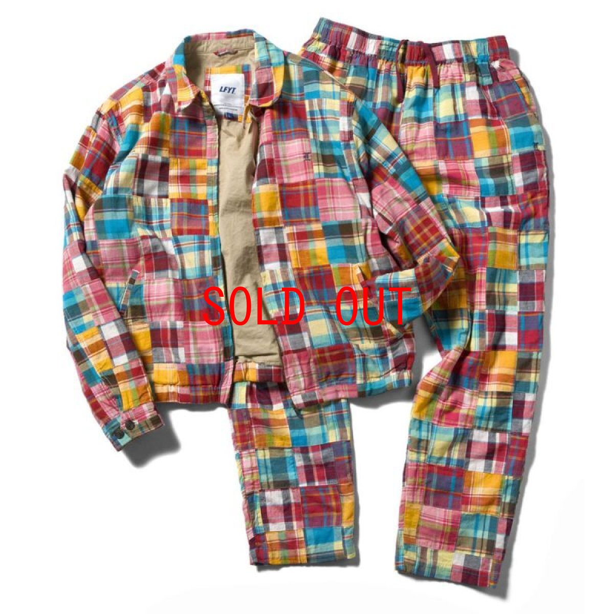 画像8: Patchwork Check Chef Pants マドラス チェック パッチワーク シェフ パンツ Red (8)