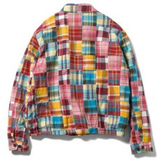 画像3: Patchwork Check Harrington Jacket ハリントン ジャケット マドラス チェック パッチワーク Red (3)