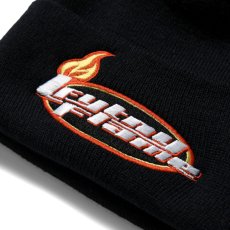 画像4: Flame Logo Long Beanie ニット キャップ ビーニー 帽子 Black Blue ブラック ブルー (4)