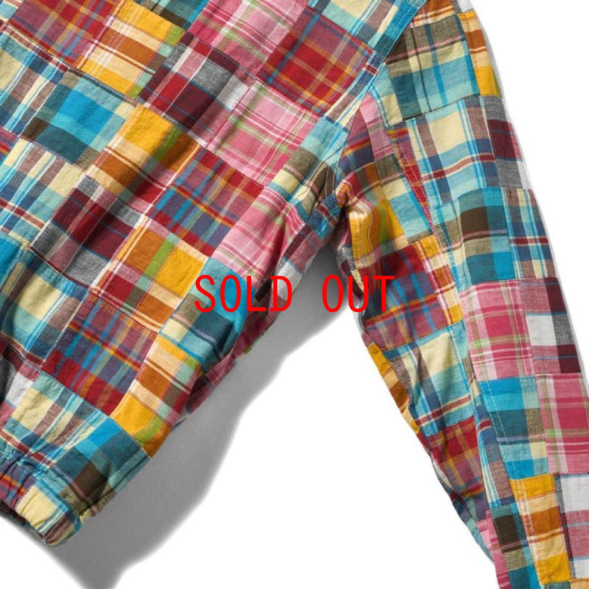 画像10: Patchwork Check Harrington Jacket ハリントン ジャケット マドラス チェック パッチワーク Red (10)
