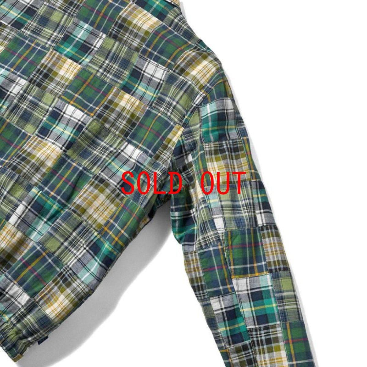 画像9: Patchwork Check Harrington Jacket ハリントン ジャケット マドラス チェック パッチワーク Green (9)