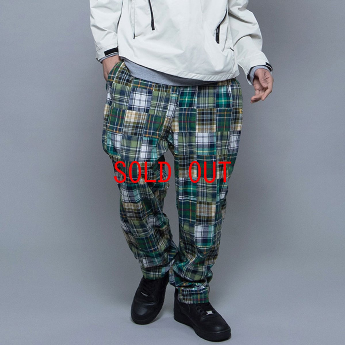 画像1: Patchwork Check Chef Pants マドラス チェック パッチワーク シェフ パンツ Green (1)