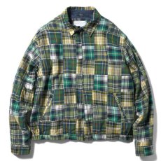 画像1: Patchwork Check Harrington Jacket ハリントン ジャケット マドラス チェック パッチワーク Green (1)