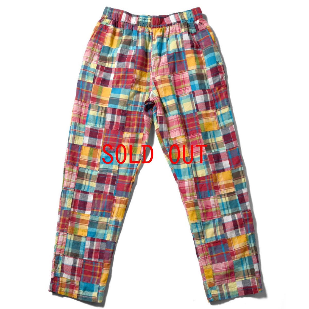 画像1: Patchwork Check Chef Pants マドラス チェック パッチワーク シェフ パンツ Red (1)