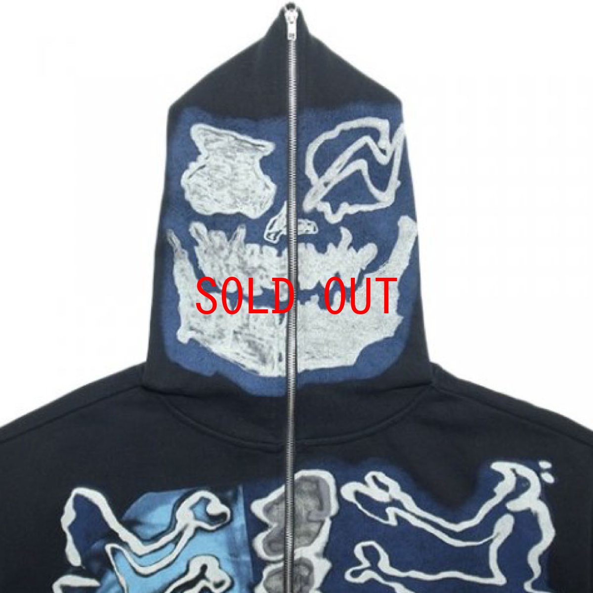 画像4: × Fragment Design Skelton Graffiti Zip Up Sweat Hoodie embroidery フラグメント ジップアップ スウェット パーカー トラヴィス スコット 刺繍 Black by Travis Scott (4)