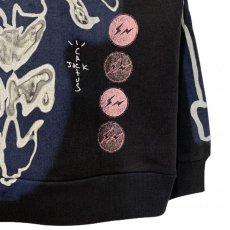 画像6: × Fragment Design Skelton Graffiti Zip Up Sweat Hoodie embroidery フラグメント ジップアップ スウェット パーカー トラヴィス スコット 刺繍 Black by Travis Scott (6)