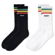 画像1: stripe Socks ストライプ ソックス 靴下 Black White (1)