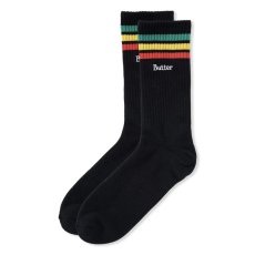 画像2: stripe Socks ストライプ ソックス 靴下 Black White (2)