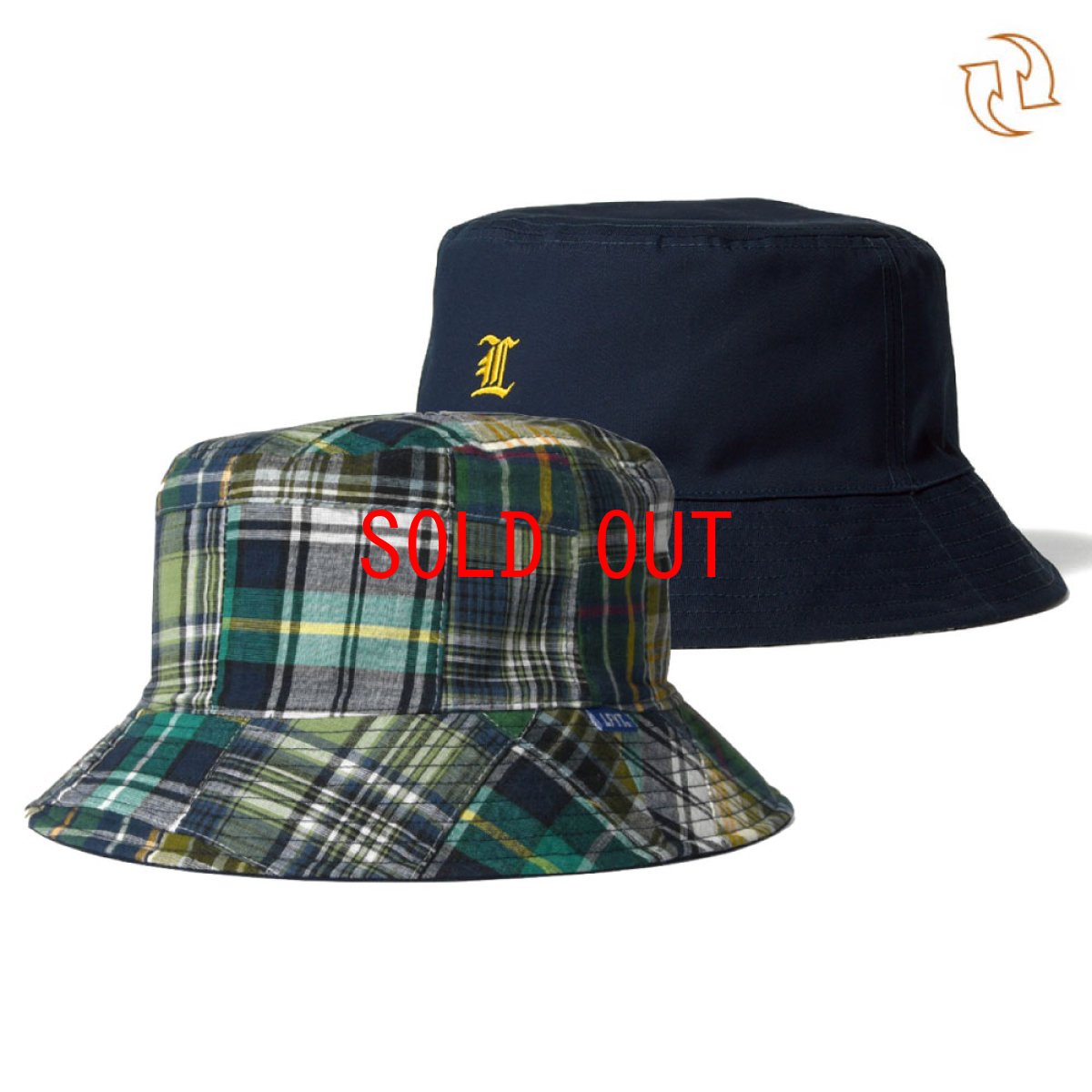 画像1: Reversible Patchwork Bucket Hat リバーシブル パッチワーク バケット ハット (1)