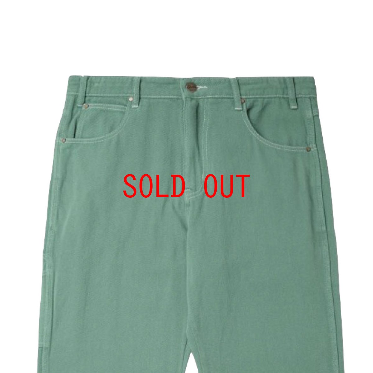 画像4: Overdye Denim Pants embroidery Pants セレクター カラー デニム 刺繍 バギー ペインター パンツ Ivy Green (4)