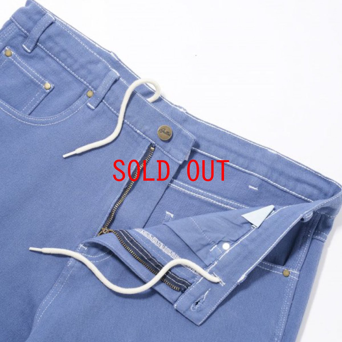 画像7: Overdye Denim Pants embroidery Pants セレクター カラー デニム 刺繍 バギー ペインター パンツ Dusk Blue (7)