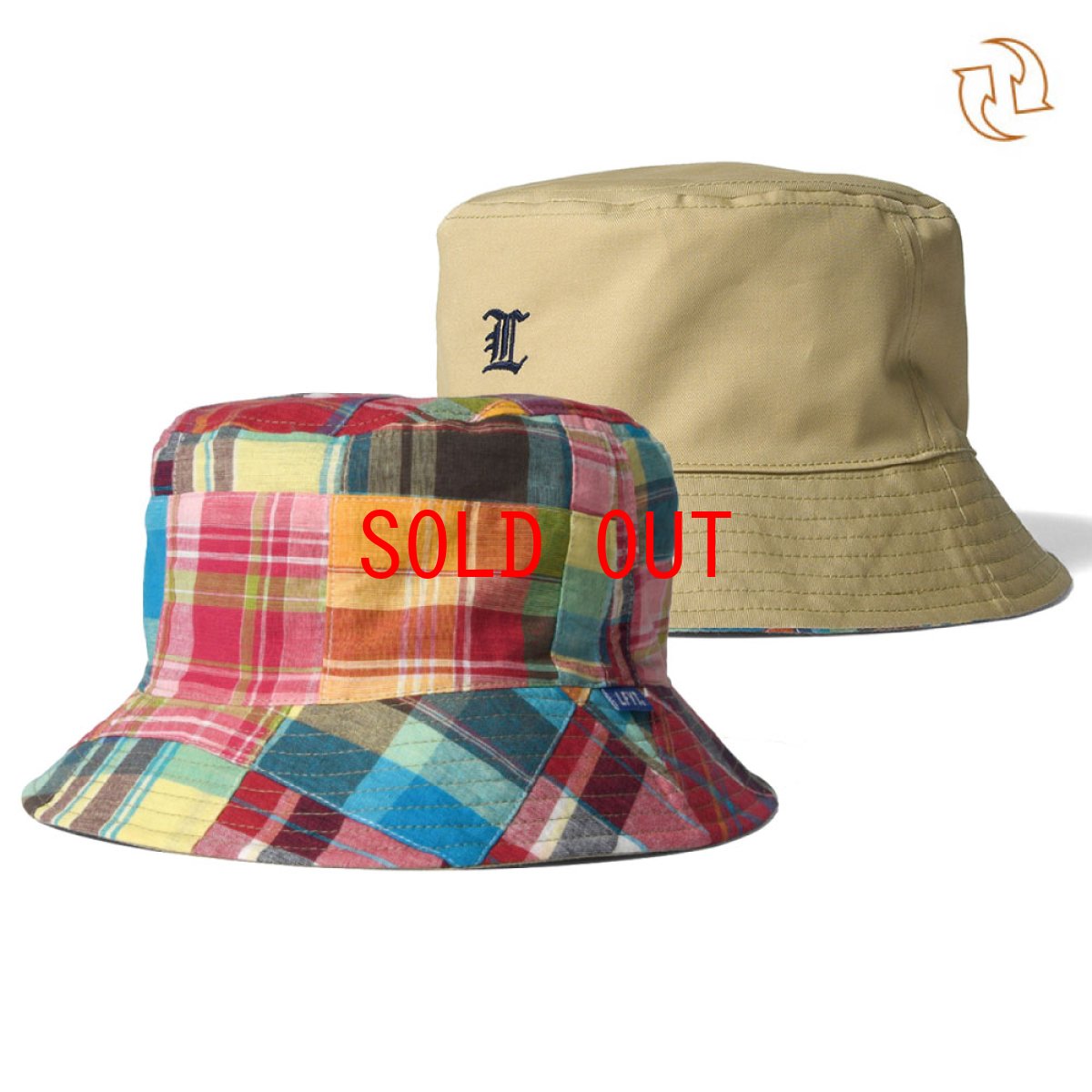 画像2: Reversible Patchwork Bucket Hat リバーシブル パッチワーク バケット ハット (2)