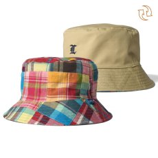 画像2: Reversible Patchwork Bucket Hat リバーシブル パッチワーク バケット ハット (2)