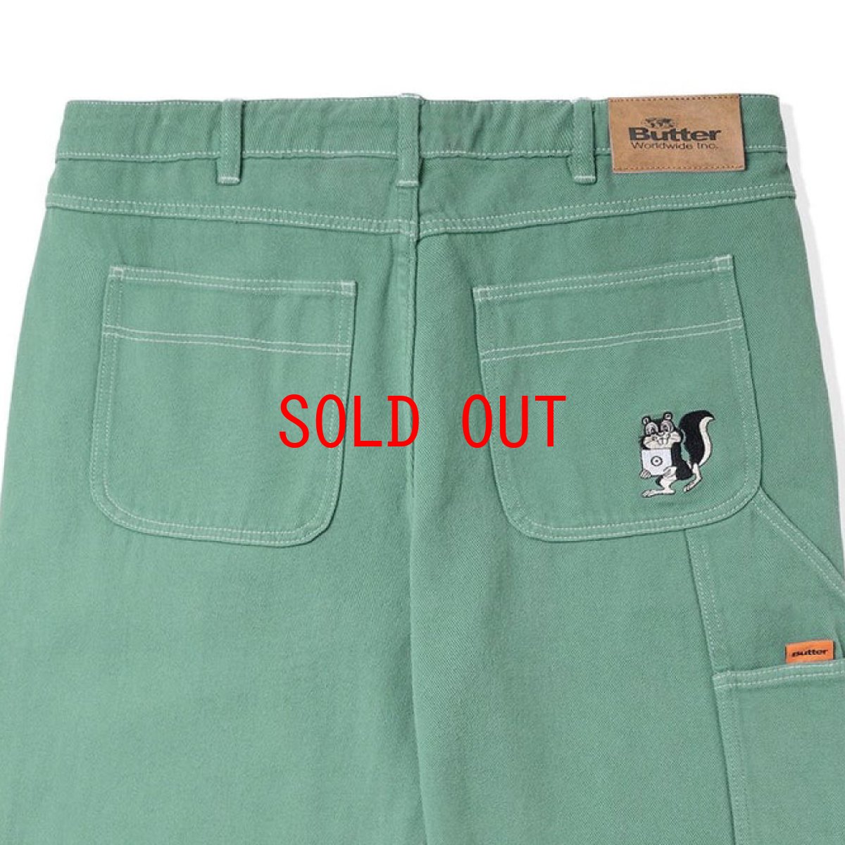 画像5: Overdye Denim Pants embroidery Pants セレクター カラー デニム 刺繍 バギー ペインター パンツ Ivy Green (5)