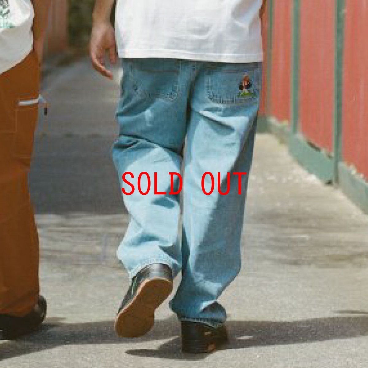 画像7: Mushroom Denim Pants マッシュルーム デニム 刺繍 ルーズフィット パンツ Washed Indigo (7)