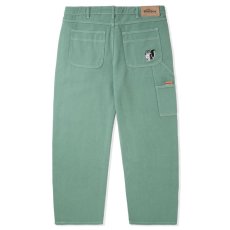 画像3: Overdye Denim Pants embroidery Pants セレクター カラー デニム 刺繍 バギー ペインター パンツ Ivy Green (3)