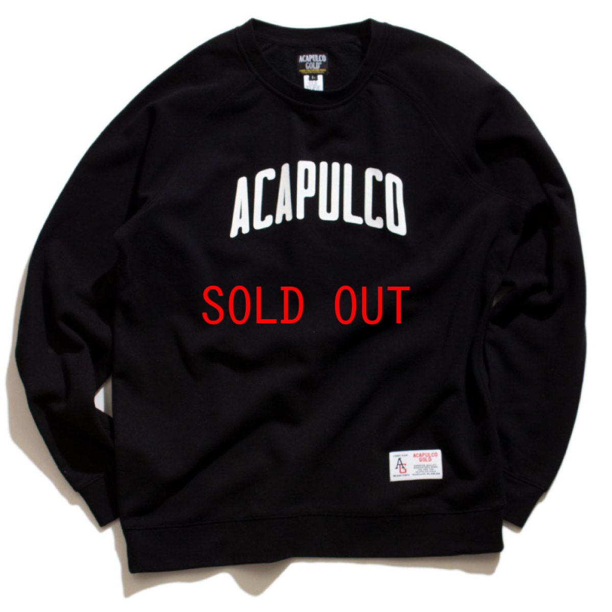 画像1: Varsity Raglan Sleeve Crewneck Sweat Shirt クルーネック スウェット カレッジ スウェット Black (1)