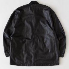 画像2: Snatch Leather Coach Jacket スナッチ フェイク レザー コーチ カーコート ジャケット Black  (2)