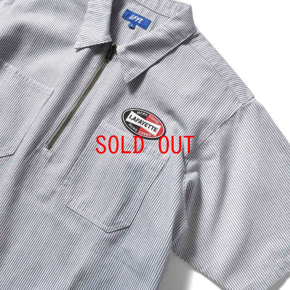 画像4: Ignition Logo Half Zip Work Shirt 半袖 ハーフジップ シャツ Stripe (4)