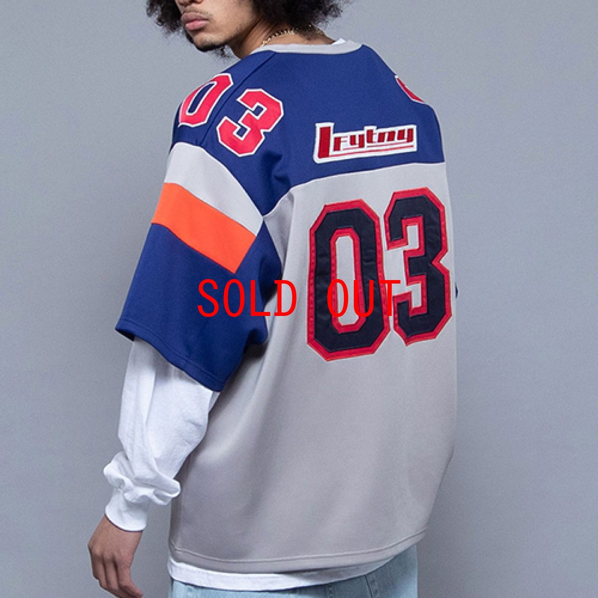 画像7: Flame Logo Football Jersey フットボール ジャージー Gray (7)