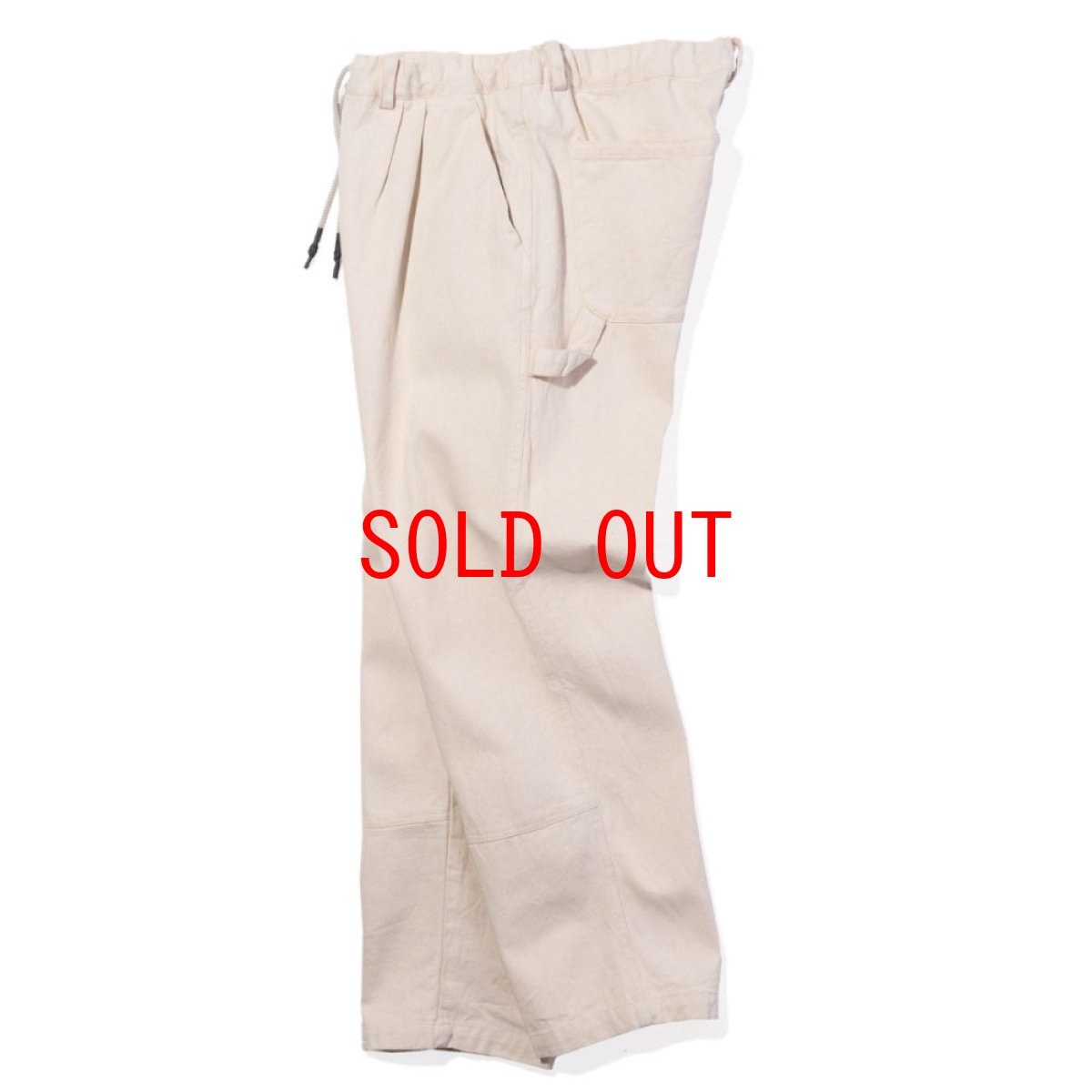 画像3: Easy Fit Carpenter Pants Trouser イージー カーペンター パンツ タック パンツ Ivory (3)