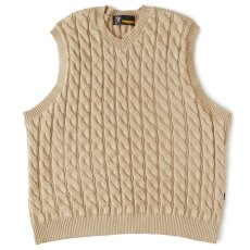 画像2: Cablest V-Neck Vest Vネック ケーブル ベスト Beige (2)