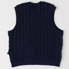 画像3: Cablest V-Neck Vest Vネック ケーブル ベスト Navy (3)