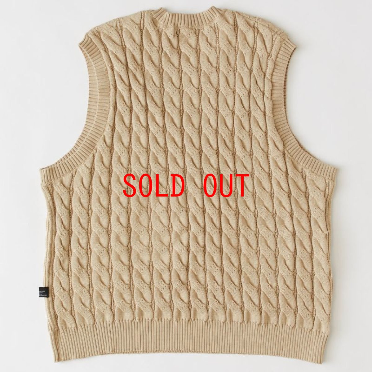 画像3: Cablest V-Neck Vest Vネック ケーブル ベスト Beige (3)