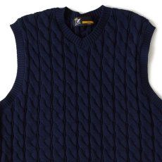 画像4: Cablest V-Neck Vest Vネック ケーブル ベスト Navy (4)