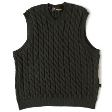 画像2: Cablest V-Neck Vest Vネック ケーブル ベスト Green (2)