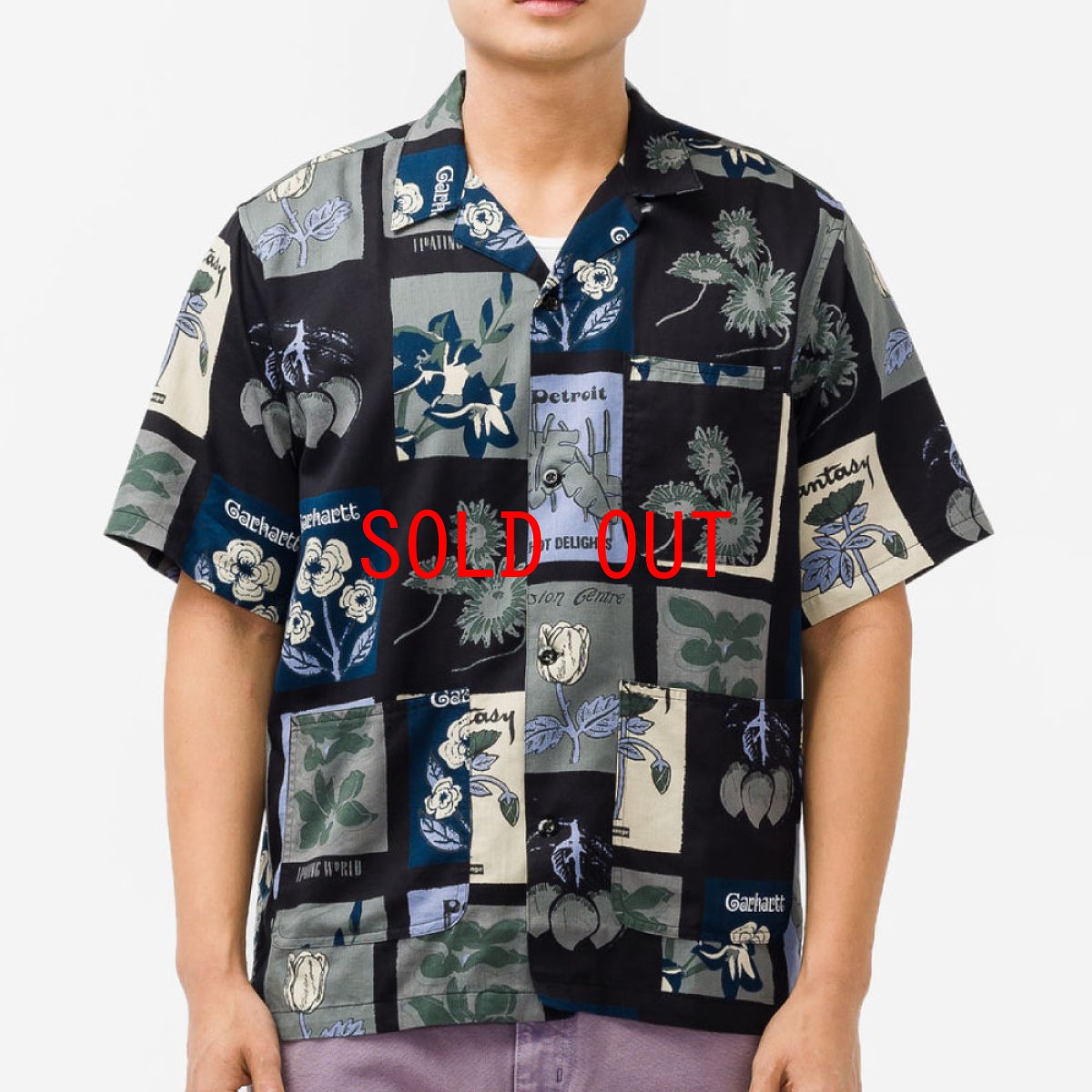 画像9: Verdant S/S Shirt 半袖 バーダント サテン リゾート オープン カラーシャツ Black (9)