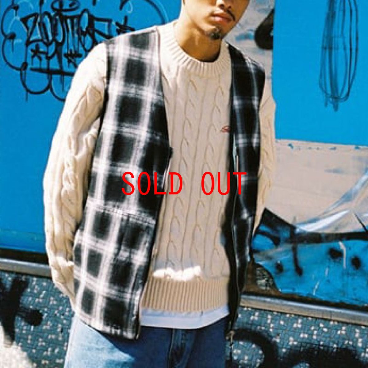 画像8: Cable Knit One Point Sweater クルーネック ニット セーター Bone White (8)