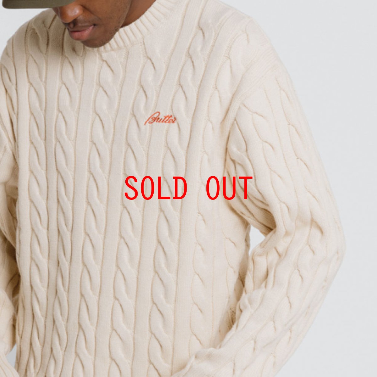 画像9: Cable Knit One Point Sweater クルーネック ニット セーター Bone White (9)