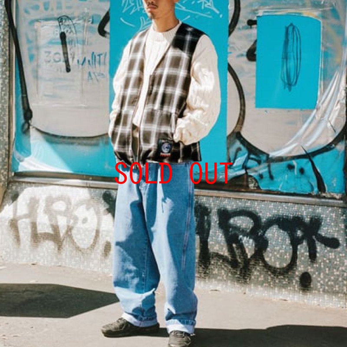 画像11: Shadow Plaid Reversible Vest チェック リバーシブル ベスト (11)