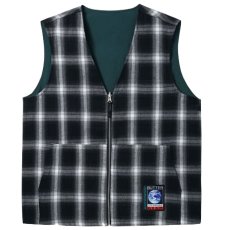 画像3: Shadow Plaid Reversible Vest チェック リバーシブル ベスト (3)