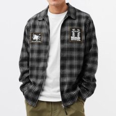 画像1: Melody Plaid Zip Overshirt プレイド チェック シャツ ジャケット Black (1)