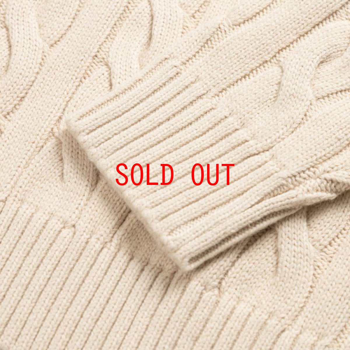 画像6: Cable Knit One Point Sweater クルーネック ニット セーター Bone White (6)