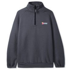 画像1: Pigment Dye 1/4 Zip Pullover Sweat Shirt ハーフジップ プルオーバー スウェット シャツ Washed Black (1)