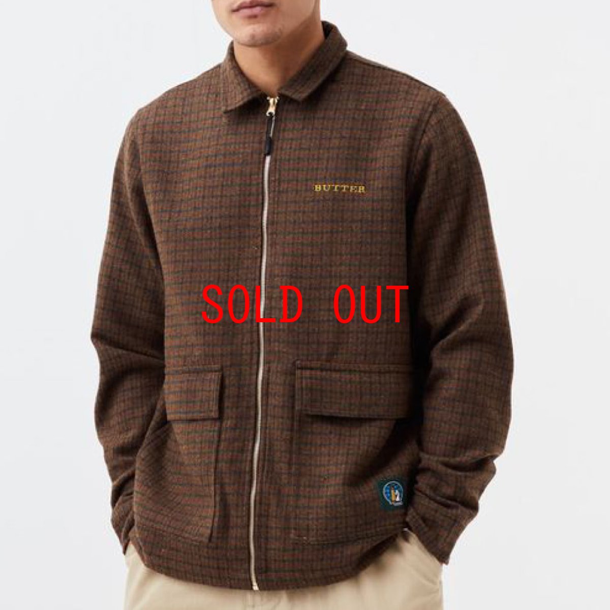 画像1: Schmidt Plaid Jacket ツイード チェック ジャケット Brown (1)