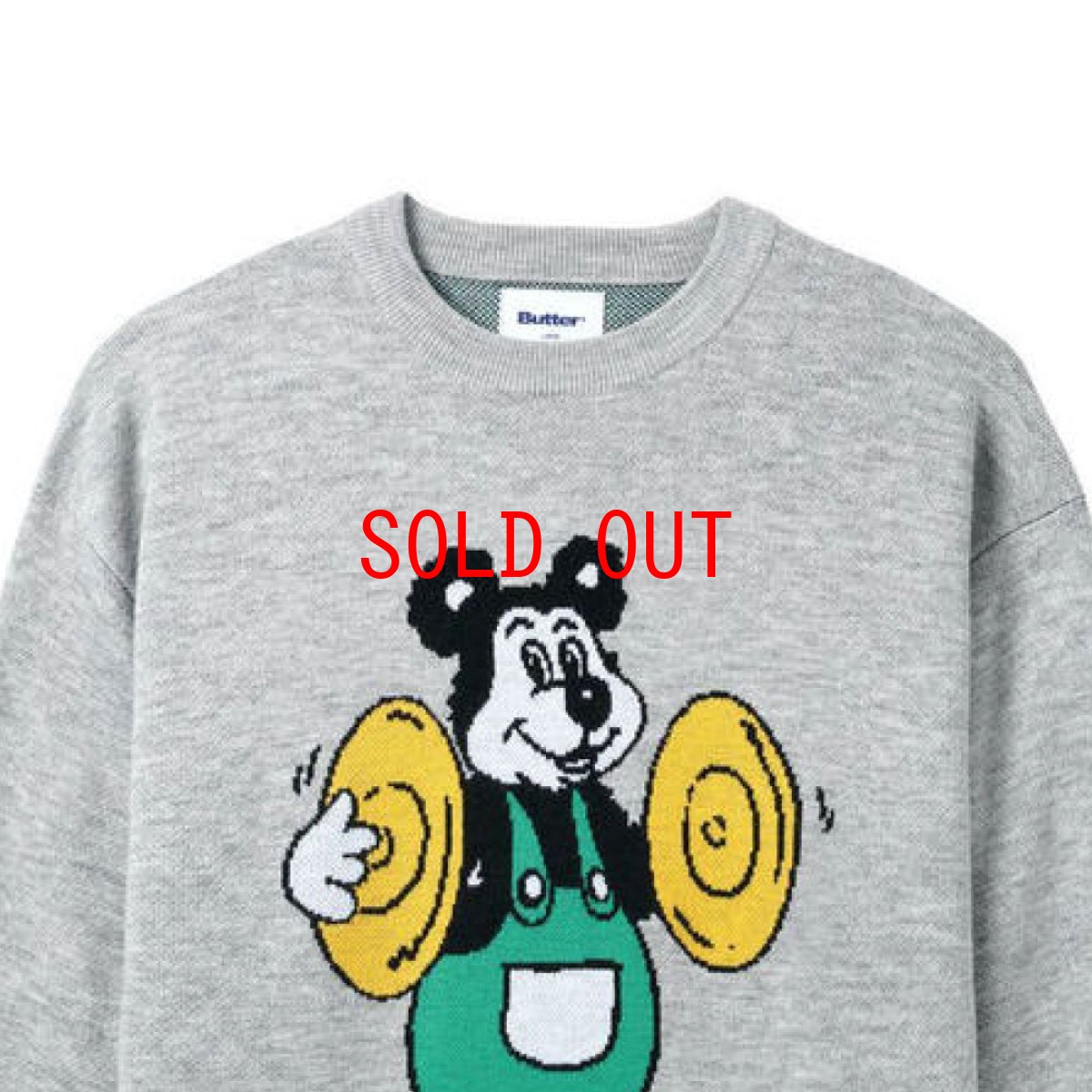 画像2: Cymbals Crewneck Knit Sweater クルーネック ニット セーター Heather Grey (2)