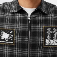 画像8: Melody Plaid Zip Overshirt プレイド チェック シャツ ジャケット Black (8)