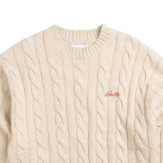 画像3: Cable Knit One Point Sweater クルーネック ニット セーター Bone White (3)