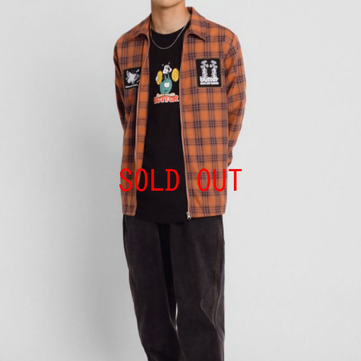 画像2: Melody Plaid Zip Overshirt プレイド チェック シャツ ジャケット (2)