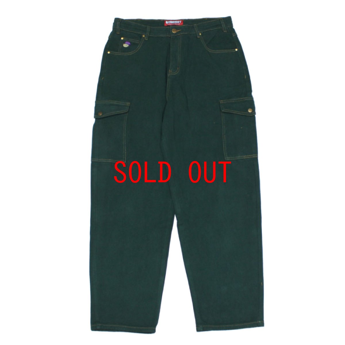 画像1: Santosuosso Cargo Denim Pants カーゴ パンツ Dark Forest Green (1)